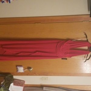Red dress with side slit